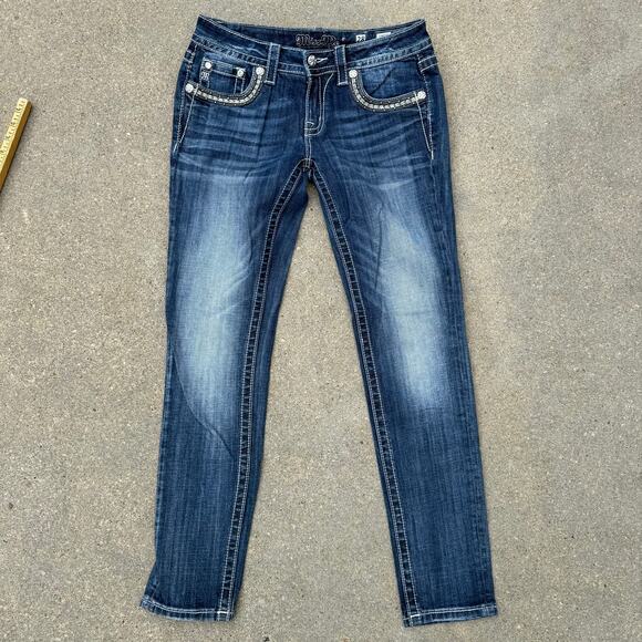 Miss Me Signature Skinny Bling Faux Flap Pocket Jeans Size 28x30 JP72435 - Picture 2 of 9